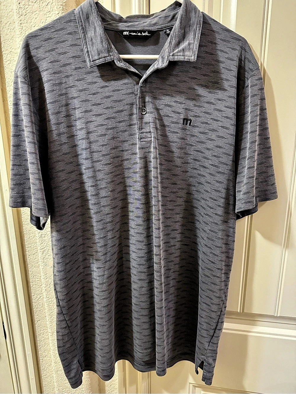 TravisMathew Men's Abstract Polo in Gray Size XL Like New